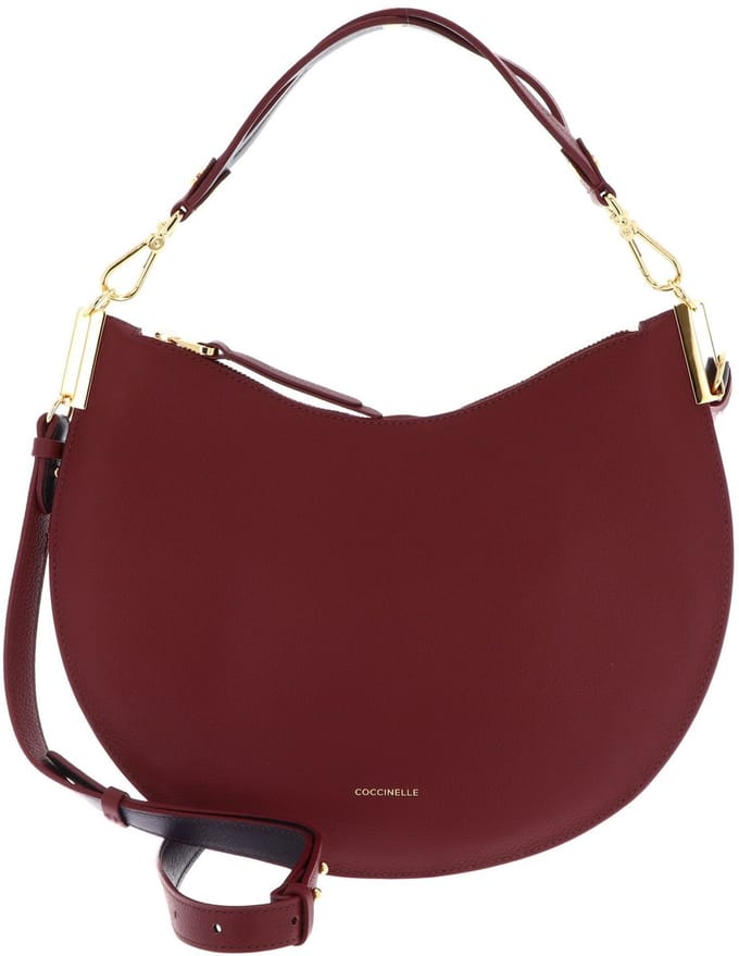 COCCINELLE Leren schoudertas Sunup Handbag Double Grainy Leather Ribes / Prune (rood)paars