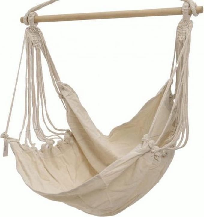 Hangstoel katoen wit