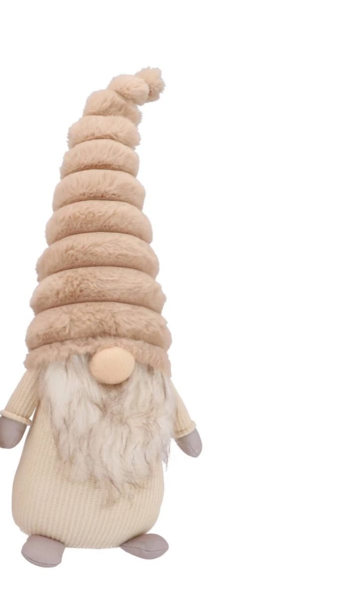 Gnome cozy sand fur 10x7x30cm