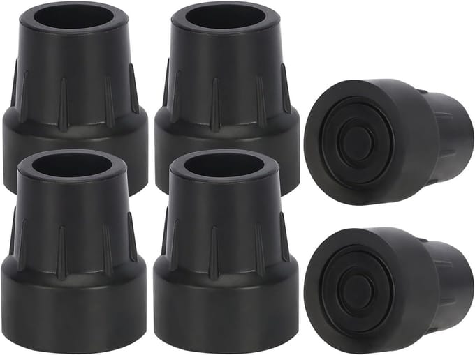 Set van 6 Universele Rubberen Doppen voor Krukken en Loopstoelen - Extra Sterk en Antislip