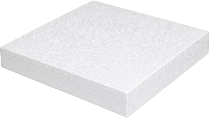 Piepschuim vormen - vierkant - 1x - 20 x 20 x 3 cm - styropor hobby / DIY vorm - basis knutselfiguren