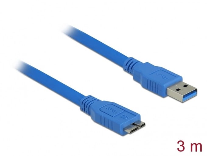 Delock - USB 3.0 Micro Kabel - Blauw - 3 meter