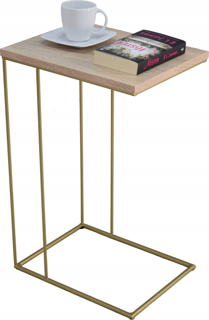 FutuStal Stijl - Bijzettafel - Goud - Dąb Sonoma - Metaal