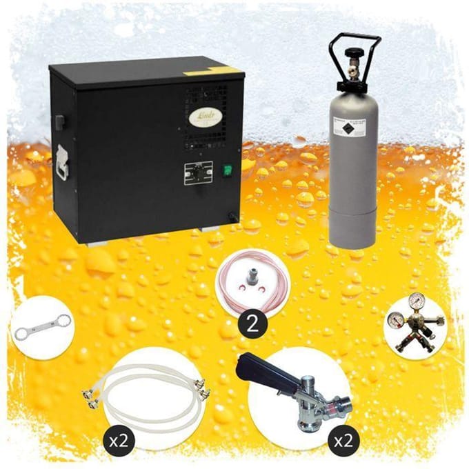 Bierwaterkoeler, AS-40, 2-kraans, Waterkoeler - Biertap, Beertender, Thuistap, Bierkoeler, Type D, Type G