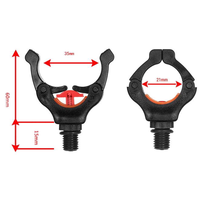 4 stuks Hengelsteun Houder Kop Vissen Grip Beugel Kop Vissen Verbindingsgereedschap Tackle Accessoires 2pcs black