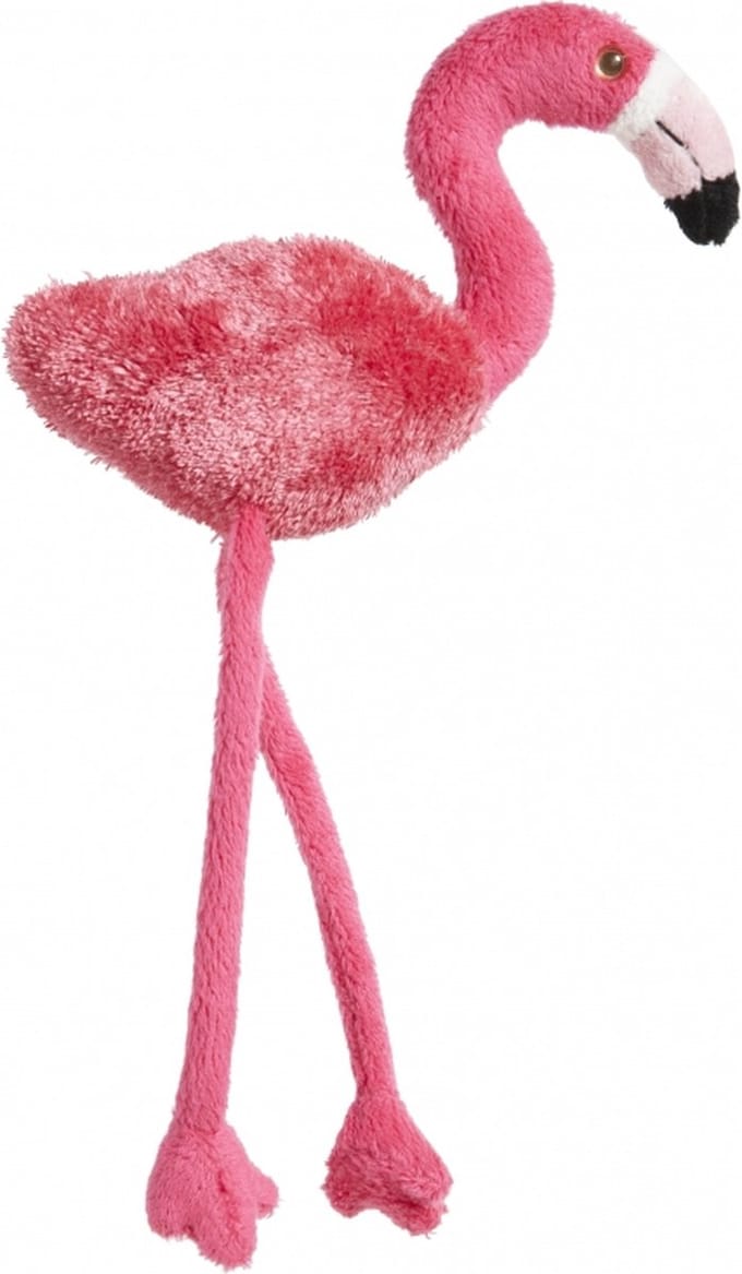 Nature Planet Flamingo knuffel - roze - pluche - vogel - 23 cm - knuffeldier met magneet