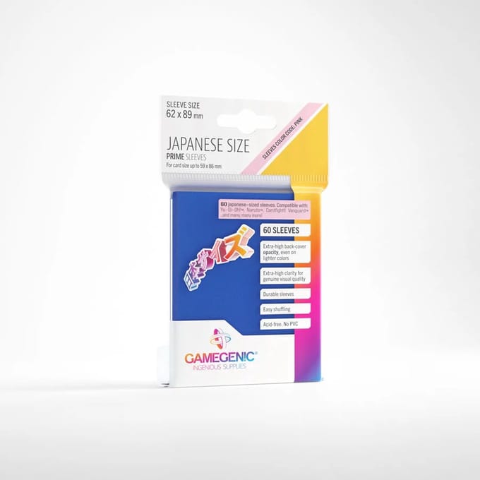 GameGenic Japanese Size Prime Sleeves 60 Stuks Transparant NIEUW