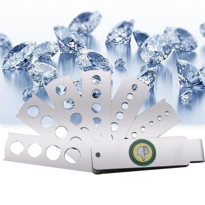 Équipement de Bijouterie Accessoire Diamant Gemme Jauge Ventilateur Outil de Mesure de Pierre white