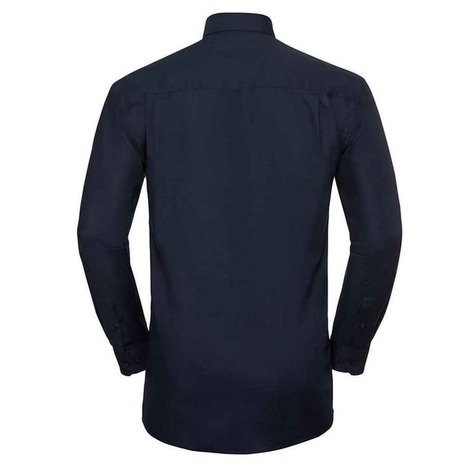 Russell Collection Heren Oxford Formeel Overhemd Met Lange Mouwen (Heldere marine)