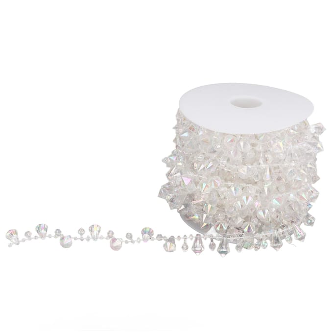 11 Yards Garniture Strass Longueur Réglable Chaîne Strass Faite Main DIY pour Couture Artisanat DIY white