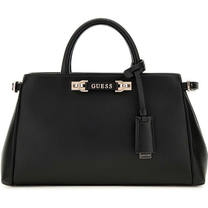 GUESS handtas schoudertas Lefia Luxury Satchel Black zwart