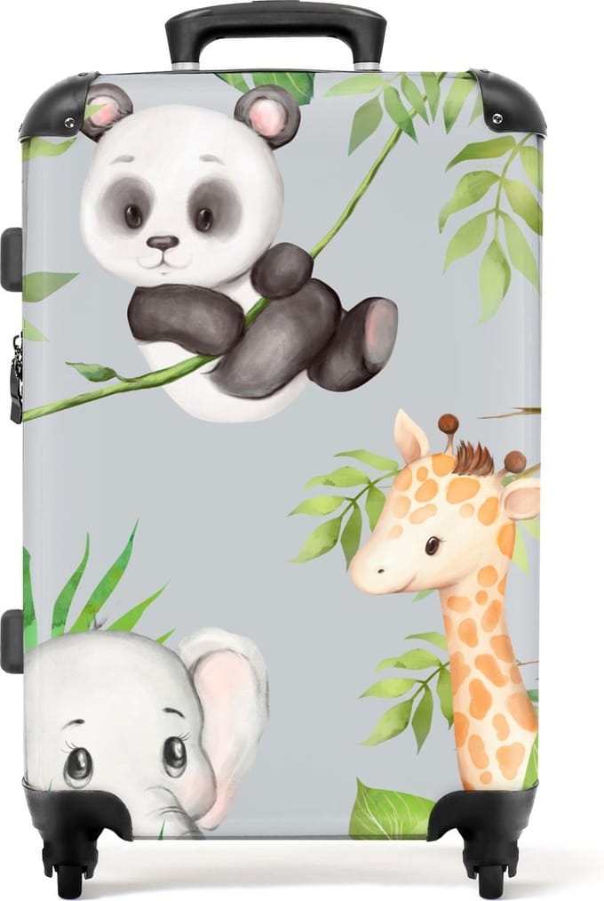 NoBoringSuitcases.com® - Kinderkoffer trolley jungle - Kindertrolley - 20 kg bagage