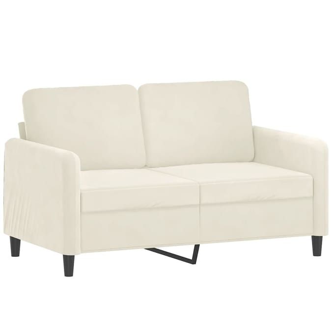 vidaXL - 3-delige - Loungeset - fluweel - crèmekleurig