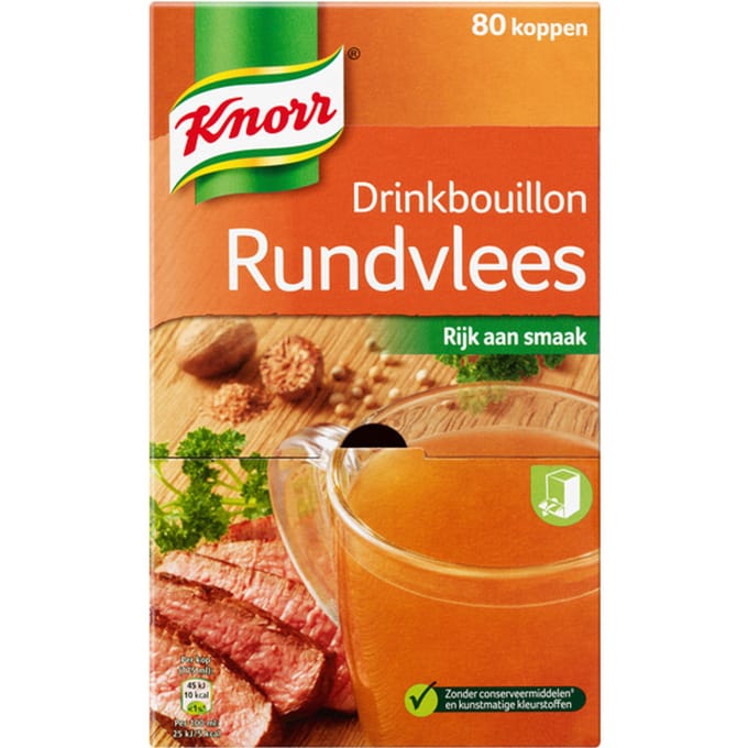 Knorr Drinkbouillon - Rundvlees - 80 stuks
