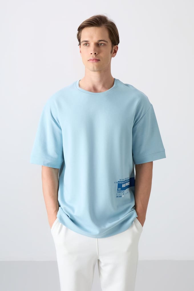 Oversized Katoennen Blend Ronde Hals T-Shirt