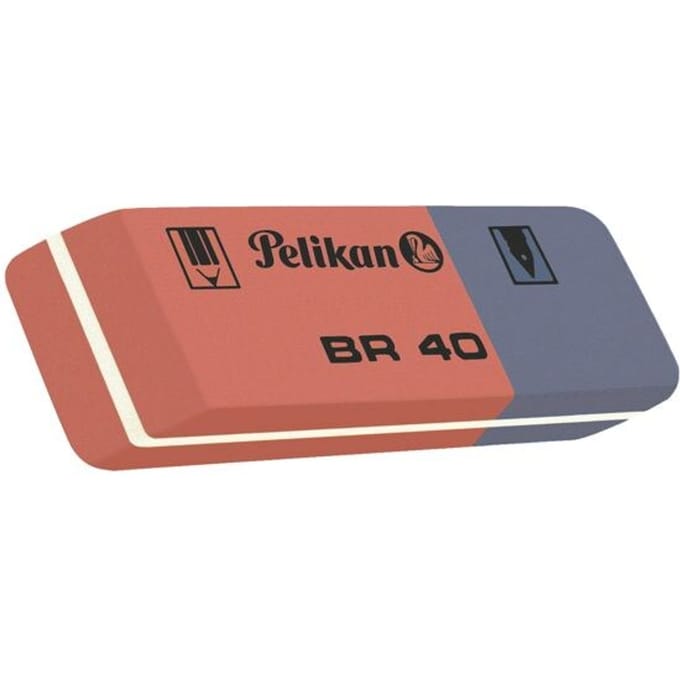 Pelikan 619569 vlakgum Rubber Blauw, Rood 40 stuk(s)