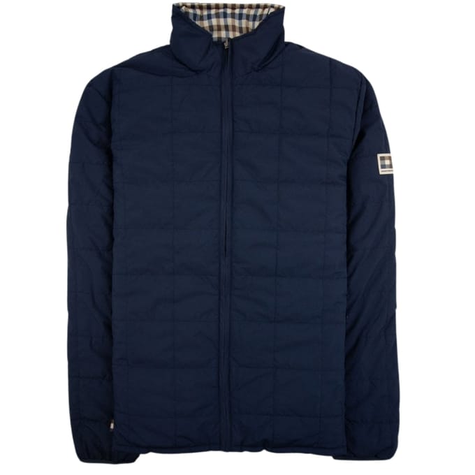 Aquascutum Active Rlg Marineblauwe Omkeerbare Jas