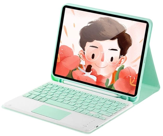 EtuiTab - Tablethoes - Groen - Draadloze Toetsenbord Met Touchpad