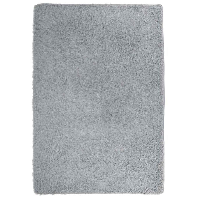 vidaXL - Hoogpolig - vloerkleed - NAVARRA - 120x170 - cm - polyester - lichtgrijs