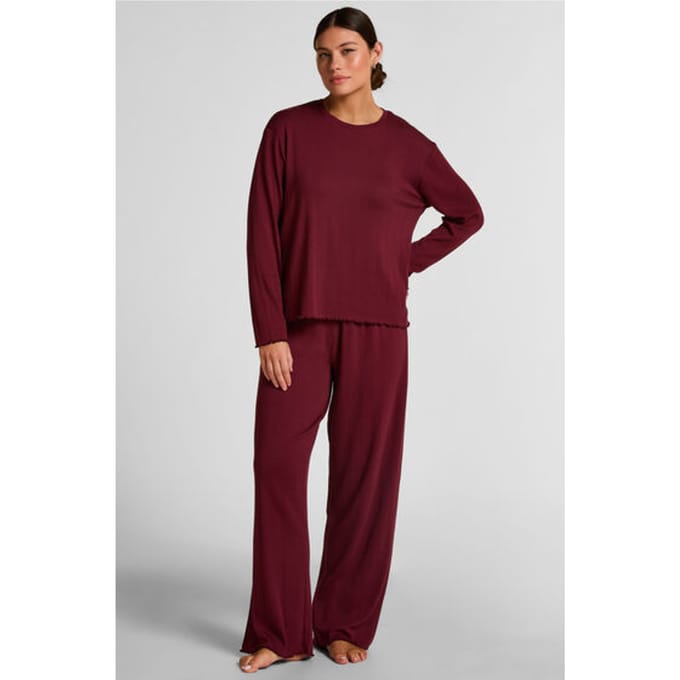 Hunkemöller Pyjamabroek Loose Pointelle Rood