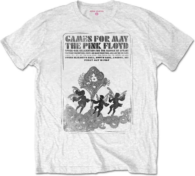 Pink Floyd - Games For May B&W Heren Tshirt - 2XL - Wit