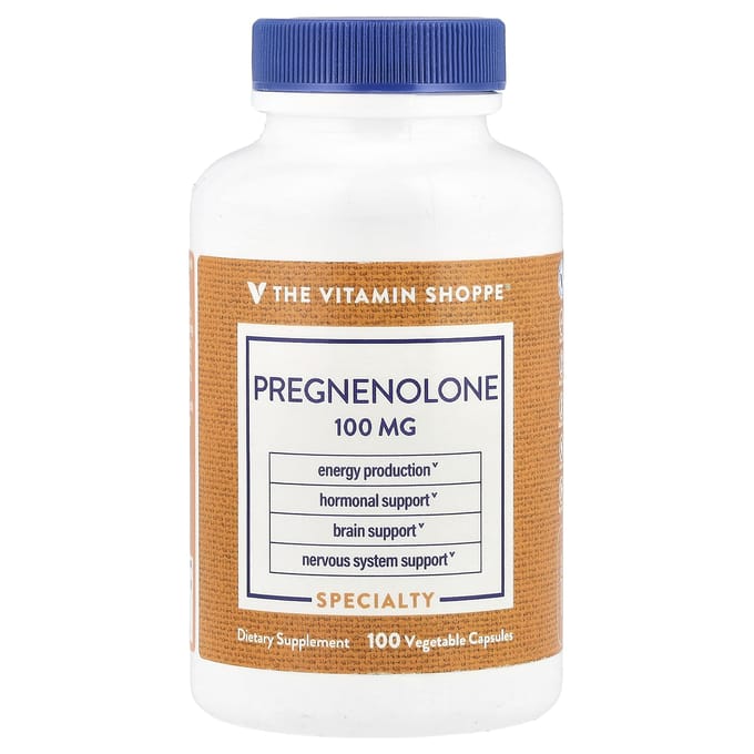 Pregnenolone, 100 mg, 100 plantaardige capsules