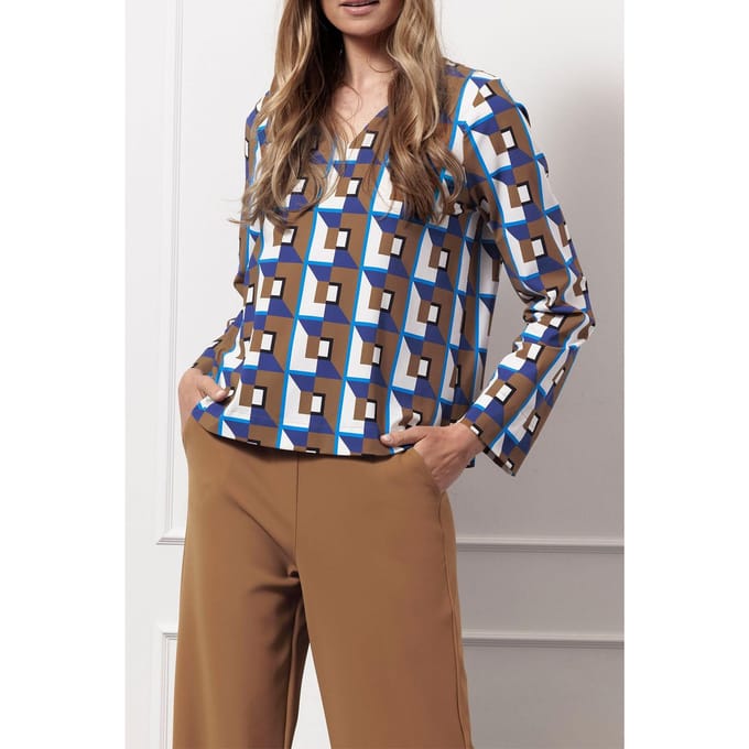 Studio Anneloes Chris Graphic Top Multi Color Maat: M | Longsleeves Outlet | Dames | Zwart