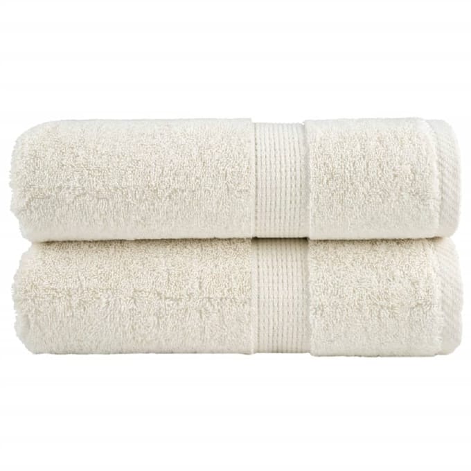vidaXL - Premium - washandjes - SOLUND - 2 - stuks - crème - 30x30 - cm - 600 - g/m2