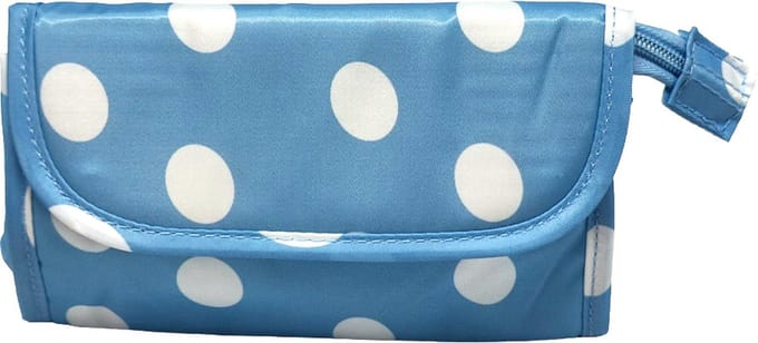 Rojafit Make-up Tasje met Spiegel - Blue Dots - Afmeting: 17 x 5 x 10 cm.