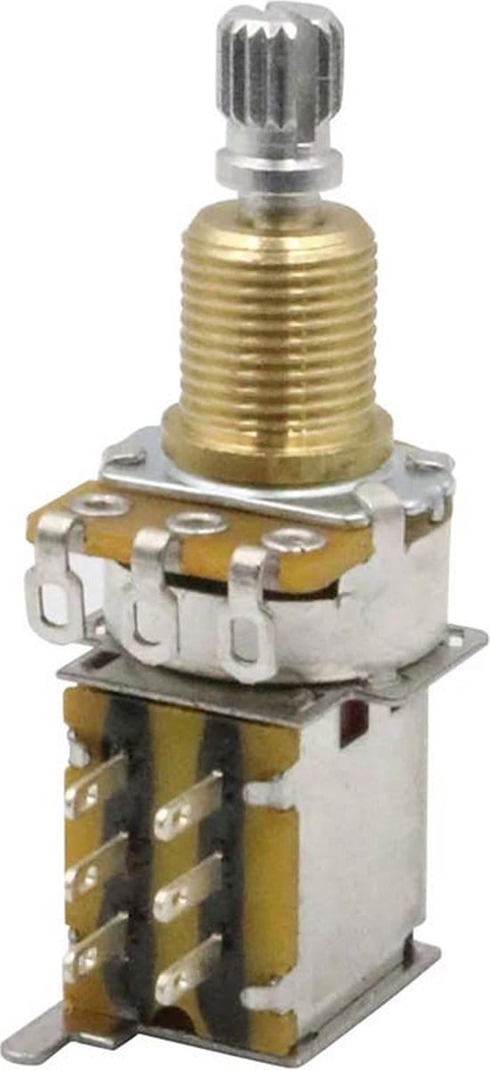 Hosco Japan H-PPUSH250B 250K DPDT Push-Push Potentiometer met 10mm Bushing