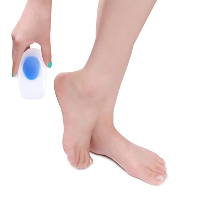1 Paar Hielsteun Pad Cup Siliconen Schokdemping Hiel Inlegzolen (M) red