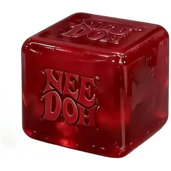 Needoh Nice Cube Sensorische Stressverlichter Fidget Tool voor Angst & Focus Bureau Sensorische Kubus voor Volwassenen & Kinderen bordeaux