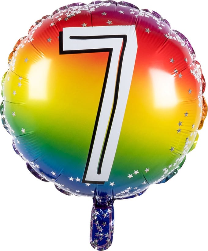 Boland - Folieballon '7' 7 - Multi - Cijfer ballon