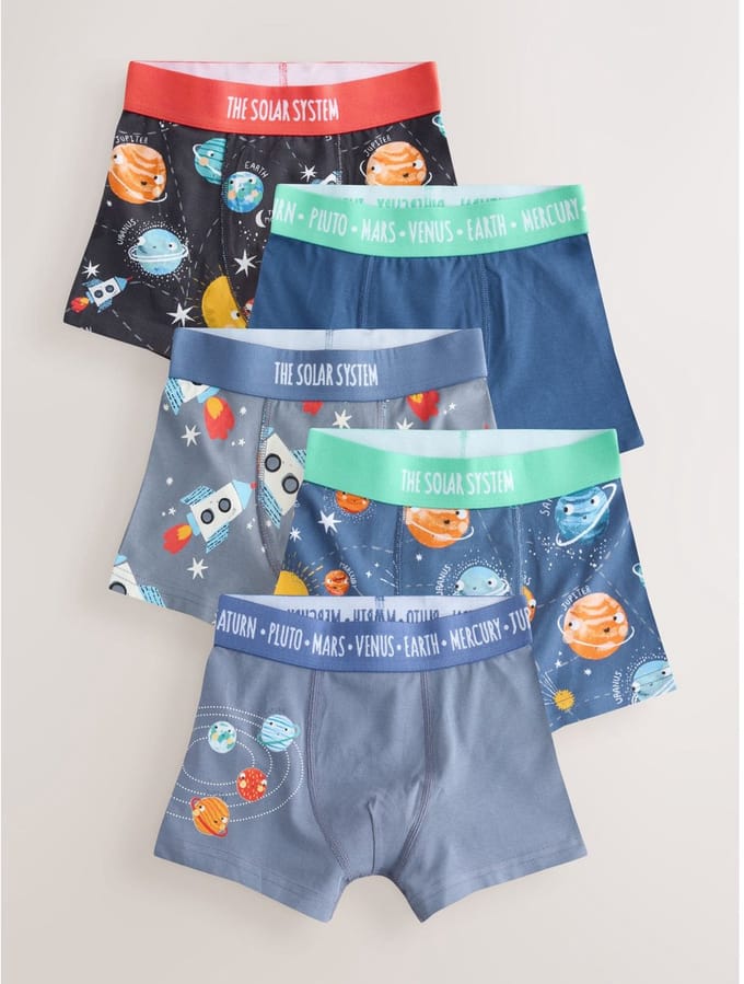 Next - Jongens - Set van 5 junior boxershorts met figuurtjes - Blauw