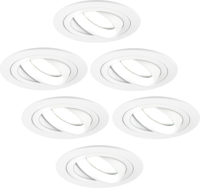 Ledvion - 6X LED Inbouwspot Tokyo - Wit - Dimbaar - 3W - 6500K - Ø92 mm
