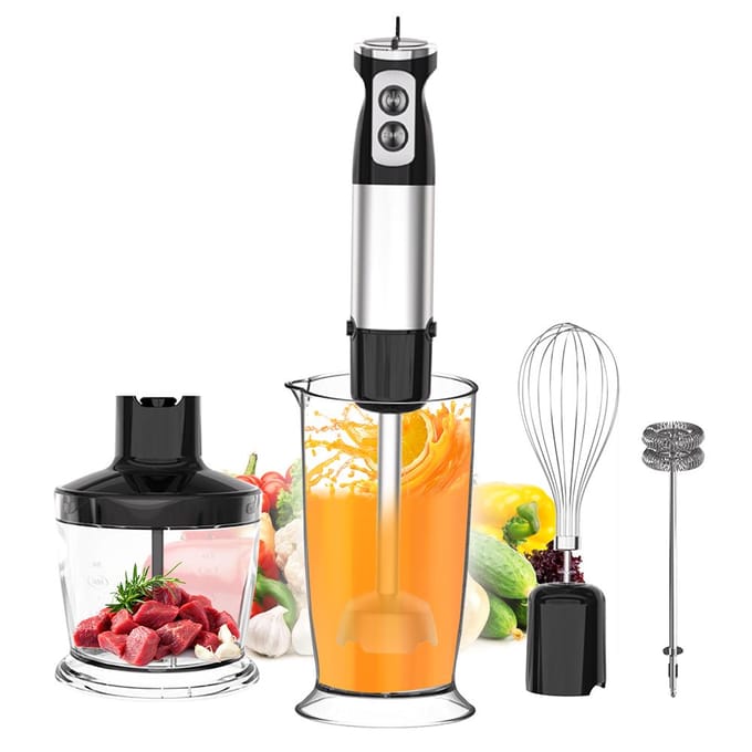 Blender Vijf Delen Thuis 600W Grote Kracht Kookmachine Handheld Garde Breekstaaf Maalbeker Vlees US Plug wit