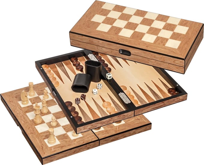 Philos Schaak/Dam/Backgammon Kassette Veld 40 mm, Koningshoogte 76 mm