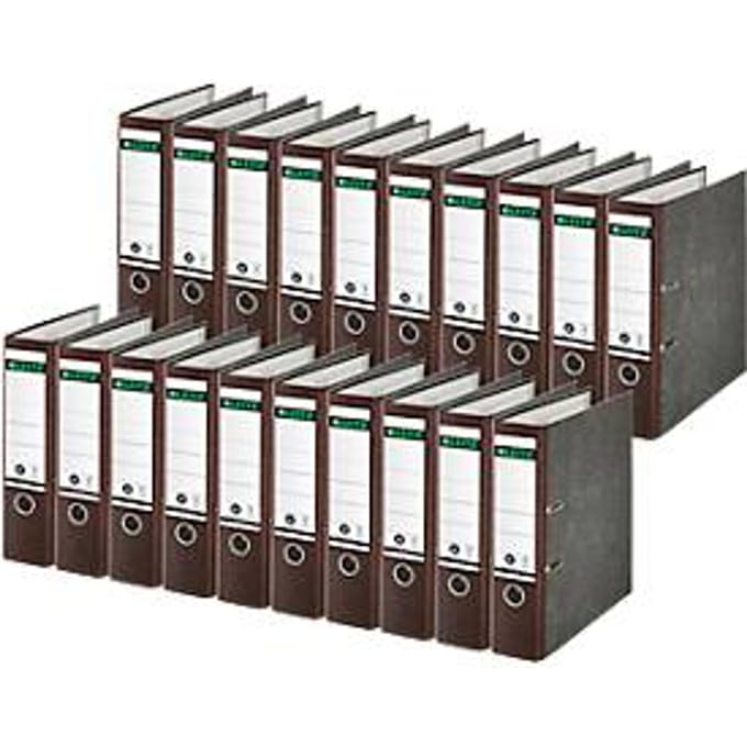 LEITZ® ordner 1080, A4, rugbreedte 80 mm, 20 stuks, bruin