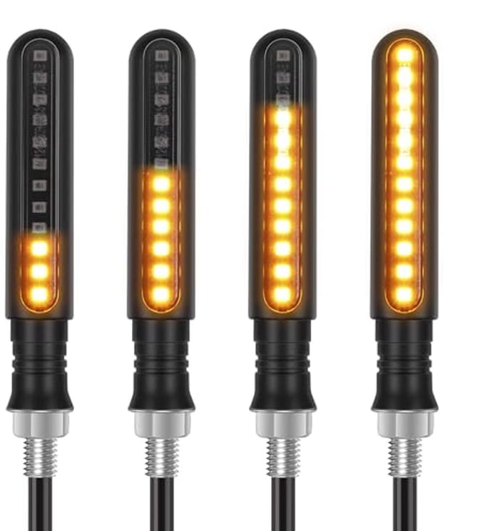 Dynamische Motorknipperlichten met Looplicht - 4 Stuks - 12V