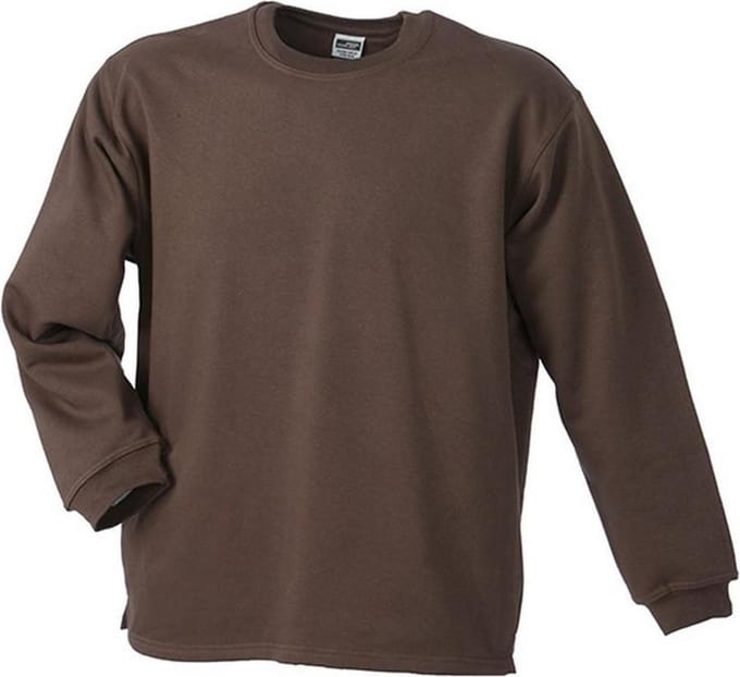 James and Nicholson Unisex Open Hem Sweatshirt (Bruin)