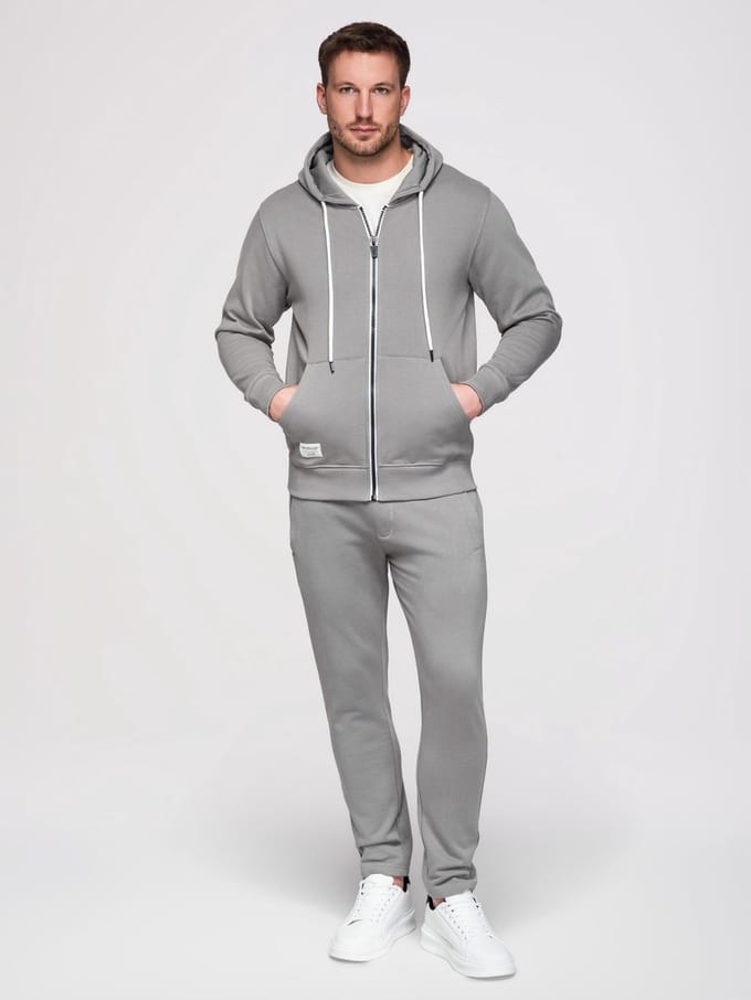 OMBRE Set - Katoen - Lange Mouw - Effen Grijs XL