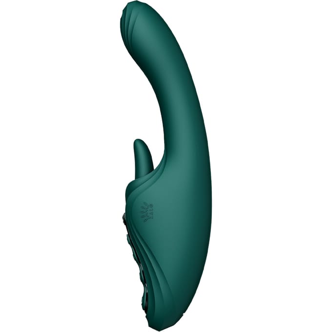 Zalo - Ares - Likkende G-Spot Rabbit Vibrator - Verwarmend - App Control - Smaragd Groen