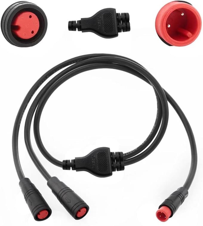 Allecto - Runcci-Yun 2 Pin Y Splitter Extension Cable voor E-Bike
