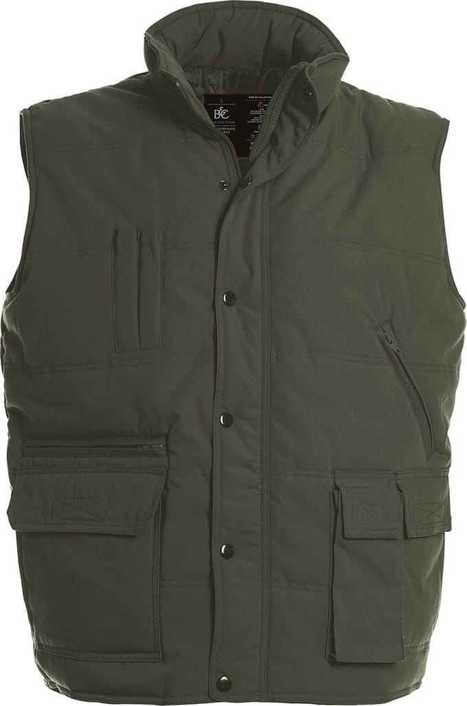 Bodywarmer 'Outdoor Explorer+' merk B&C maat M Olijfgroen