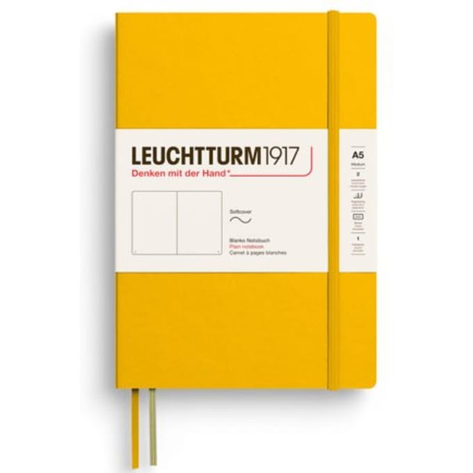 Leuchtturm1917 notitieboekje, softcover, medium a5, blanco, sunflower