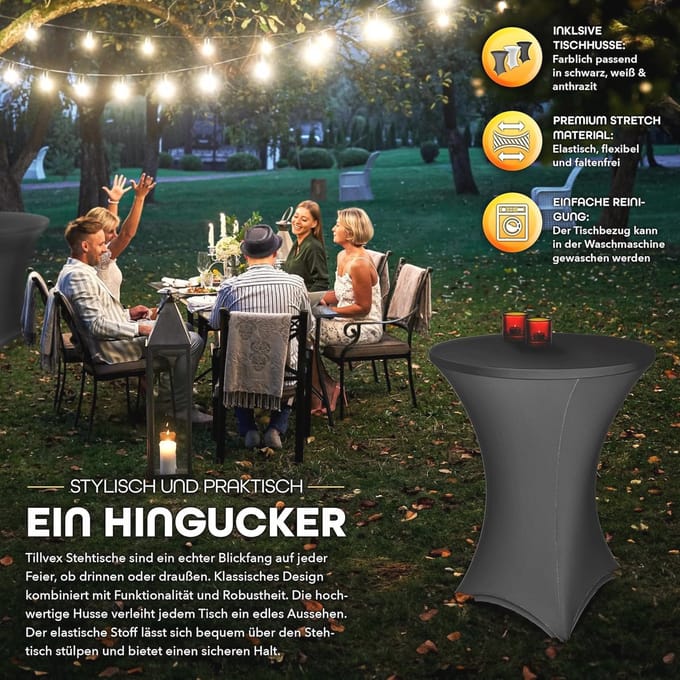 Inklapbare Gastro Statafel Ø 80 cm - Weerbestendige Tuintafel voor Binnen en Buiten