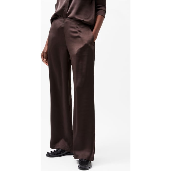 French Connection Satin Trouser Chocolate Ganache Taglia: L | Pantaloni da completo Outlet | Donna | Marrone