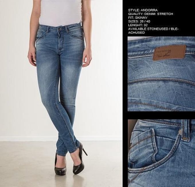 New Star dames broek Andorra stone used denim - maat 28