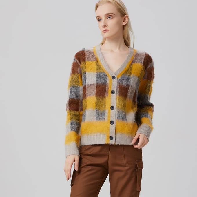 Vest met ruitpatroon