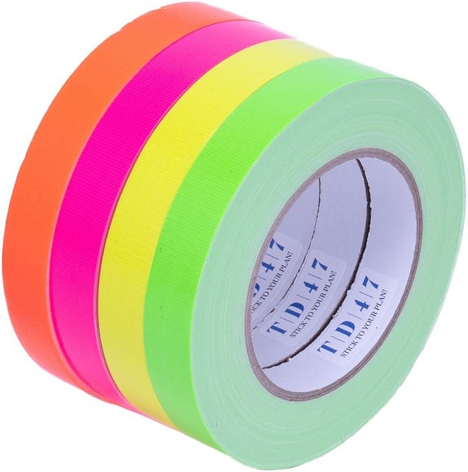 TD47 Gaffa Tape Fluor Deal (4 rollen / 19mm)